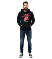 U.S. SPORT AMERICA Men's Hoodie with Football Motif, Cotton Pullover, Casual Hoodie in Black or Dark Blue