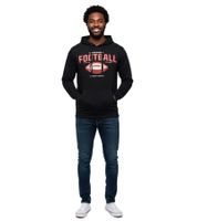 U.S. SPORT AMERICA Men's Hoodie with Football Motif, Cotton Pullover, Casual Hoodie in Black or Dark Blue