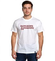 RE:COVERED X DUNGEONS & DRAGONS Camiseta de algodón para hombre, cuello redondo, RCHAS1 en blanco crema o negro/gris