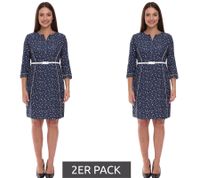 2-Pack Polka Dot Women's Dress with Belt, Beach Outfit, Midi Dress 940590 Dark Blue/White