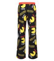 RE:COVERED X Pac-Man Pantalones de pijama para hombre con estampado integral de Pac-Man en negro/amarillo o negro/rojo