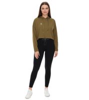 Sudadera corta con capucha YOU DO YOU para mujer, suéter para uso diario, moda de yoga en marrón caoba, caqui o rosa antiguo