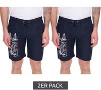 2-pack GEOGRAPHICAL NORWAY Quara Men's Swim Trunks with Logo Print, Swim Shorts with Pockets, Swim Shorts 001 Navy