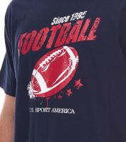 2-pack of U.S. SPORT AMERICA men's basic cotton crew neck short-sleeved t-shirts in blue/black, black/white, or blue/white