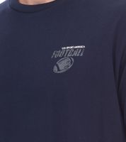 2-pack of U.S. SPORT AMERICA men's basic cotton crew neck short-sleeved t-shirts in blue/black, black/white, or blue/white