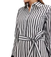 Vestido midi clásico para mujer, camisero con diseño de rayas, vestido de algodón 934129, blanco y negro