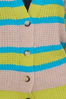 Cardigan da donna Aniston CASUAL: Cardigan alla moda con chiusura a bottoni e righe a contrasto in beige/blu/verde o nero/arancione/viola