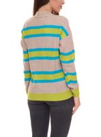 Cardigan da donna Aniston CASUAL: Cardigan alla moda con chiusura a bottoni e righe a contrasto in beige/blu/verde o nero/arancione/viola