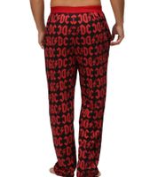 Pantalones de pijama RE:COVERED X ACDC para hombre con estampado integral de ACDC en negro/rojo o negro/azul claro