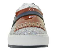 DUCA DEL COSMA Pine Women's Genuine Leather Shoes with Patent Leather, Glittering Everyday Shoes 150591-61 Silver/Blue/Red