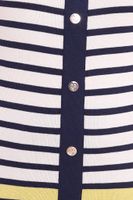 Pull en maille DELMAO pour femme avec patte de boutonnage décorative, pull-chemise à manches longues, rouge/bleu foncé ou bleu/blanc