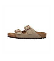 BIRKENSTOCK Arizona Nubukleder-Schlappen Damen und Herren Pantoletten Haus-Schuhe  Made in Germany schmale Breite 352203 Braun