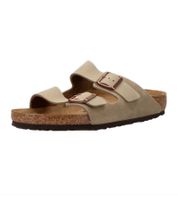 BIRKENSTOCK Arizona Nubukleder-Schlappen Damen und Herren Pantoletten Haus-Schuhe  Made in Germany schmale Breite 352203 Braun