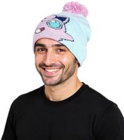2-Pack Value Pack: POKEMON Beanie with Pom Pom in Jigglypuff Design, Gaming Hat, Knitted Beanie, Fan Merchandise KC160211POK, Blue/Pink