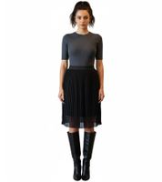 Lot de 2 jupes plissées ZEGY pour femme, jupe mi-longue d'été simple, 1052 Noir