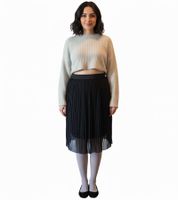 Lot de 2 jupes plissées ZEGY pour femme, jupe mi-longue d'été simple, 1052 Noir