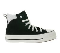 Zapatillas altas Converse Chuck Taylor All Star Puff Lift para mujer con forro de piel sintética, estilo retro de piel auténtica, 132170C, color negro.