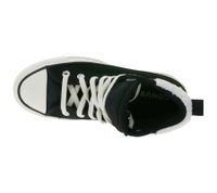 Zapatillas altas Converse Chuck Taylor All Star Puff Lift para mujer con forro de piel sintética, estilo retro de piel auténtica, 132170C, color negro.