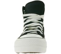 Zapatillas altas Converse Chuck Taylor All Star Puff Lift para mujer con forro de piel sintética, estilo retro de piel auténtica, 132170C, color negro.