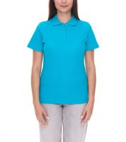 5-Pack ELEVATE Helios Women's Polo Shirt, Cotton Pique Knit, 180 g/m², 3810751, Aqua Blue