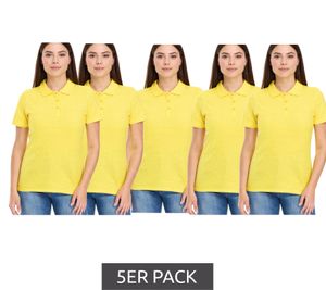 Confezione da 5 polo da donna ELEVATE Helios, in piqué di cotone, 180 g/m², 3810710 Giallo