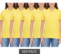 5-Pack ELEVATE Helios Women's Polo Shirt, Cotton Pique Knit, 180 g/m², 3810710 Yellow