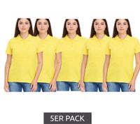 5-Pack ELEVATE Helios Women's Polo Shirt, Cotton Pique Knit, 180 g/m², 3810710 Yellow