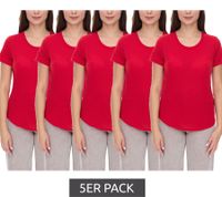 5-Pack ELEVATE Jade Women's T-Shirt, Sustainable Short-Sleeve Shirt, 160 g/m² Basic Shirt, Undershirt, 3750125 Red
