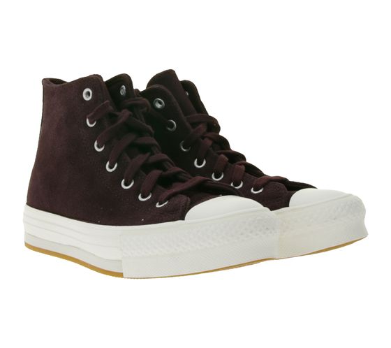 Converse Chuck Taylor All Star Eva Lift Women's Shoes, High-Top Chucks with Soft Foam Footbed, Genuine Leather Retro Sneakers A11596C, Wine Red