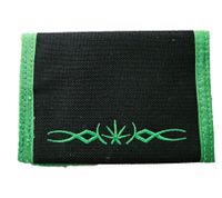 Cartera elegante y sublime de la banda con el logo, negra/verde Cartera elegante y sublime de la banda con el logo, negra/verde