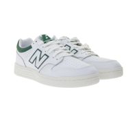New Balance Herren Sneaker Echtleder-Schuhe mit Ortholite-Sohle Low-Top Schuhe BB480LGT Weiß/Grün