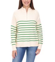 Suéter de punto Aniston CASUAL para mujer, suéter de rayas para uso diario, camisa de manga larga en rosa/blanco y beige/verde