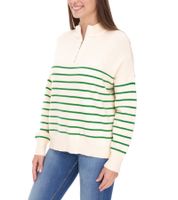 Suéter de punto Aniston CASUAL para mujer, suéter de rayas para uso diario, camisa de manga larga en rosa/blanco y beige/verde