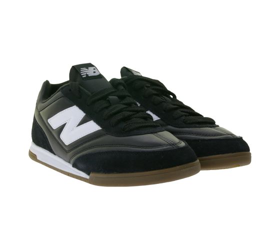 New Balance Men's Sneakers, Genuine Leather Shoes with N Patch, Low-Top Shoes, URC42LB, Black/White