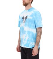 RE:COVERED X Disney Men's T-Shirt with Various Styles and Mickey Mouse Prints, Round Neck Cotton T-Shirt in White, Black, Purple, and Blue