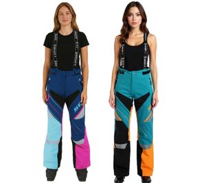 Pantalon de motocross à bretelles SCOTT Shell Pro pour femme, vêtements de sport automobile, pantalon softshell imperméable 245006, bleu/orange ou bleu/rose