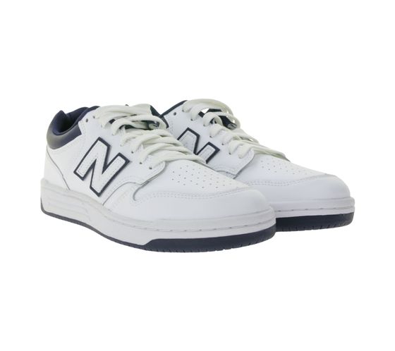 New Balance 480 Men's Sneakers, Genuine Leather Shoes with Ortholite Insole, Low-Top Shoes, BB480LWN, White/Blue
