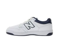 Zapatillas New Balance 480 para hombre, de piel auténtica y con plantilla Ortholite, caña baja, BB480LWN, blanco/azul