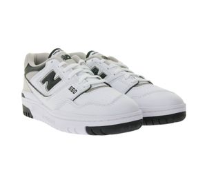 Zapatillas New Balance 550 de piel auténtica para hombre con el logo N, caña baja, BB550ESI, blanco/negro