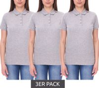 3er Sparpack SANTINO Mathias Damen Polo-Shirt aus Bio-Baumwolle Polo-Hemd mit 4er Knopfleiste Kurzarm-Shirt meliert 180 gr/m2 Grau 3er Sparpack SANTINO Mathias Damen Polo-Shirt aus Bio-Baumwolle Polo-Hemd mit 4er Knopfleiste Kurzarm-Shirt meliert 180 gr/m2 Grau