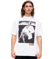 T-shirt da uomo RE:COVERED X Studio Canal EVIL DEAD 2 o BASIC INSTINCT in cotone con grande stampa, girocollo, RCSTC12 Bianco