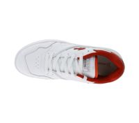 LACOSTE LINESHOT 124 2 SMA Men's Genuine Leather Shoes, Breathable Sneakers with OrthoLite Insole, Lace-Up Shoes, White/Red