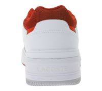 LACOSTE LINESHOT 124 2 SMA Men's Genuine Leather Shoes, Breathable Sneakers with OrthoLite Insole, Lace-Up Shoes, White/Red