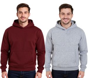European League Of Football Blanko Baumwoll-Hoodie für Herren Kapuzen-Pullover mit Kängurutasche in Zinfandel-Rot oder Grau-Meliert European League Of Football Blanko Baumwoll-Hoodie für Herren Kapuzen-Pullover mit Kängurutasche in Zinfandel-Rot oder Grau-Meliert