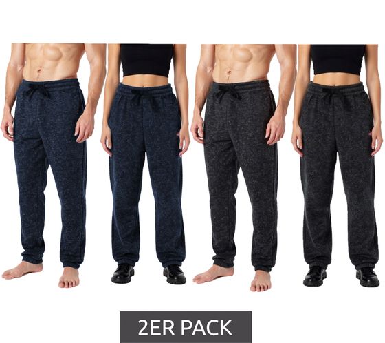 Lot de 2 pantalons NANGAPARBAT en polaire tricotée pour femme ou homme, anti-boulochage et antistatique, certifiés OEKO-TEX Standard 100, gris/noir ou bleu foncé