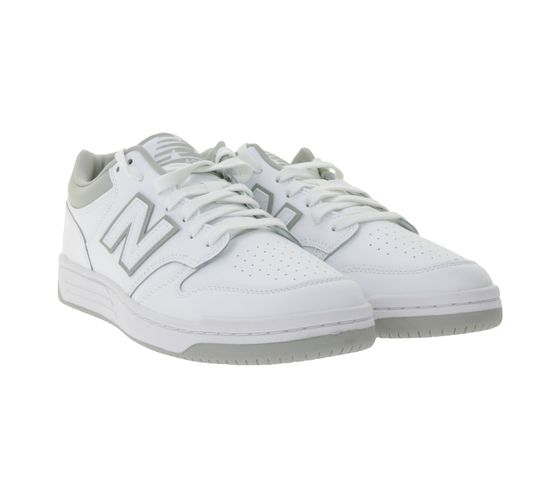 New Balance 480 Herren Sneaker Echtleder-Schuhe mit Ortholite-Innensohle Low-Top Schuhe BB480LGM Weiß/Grau