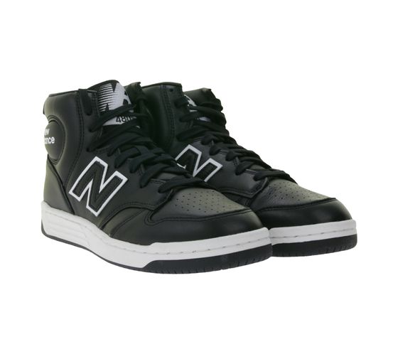 New Balance 480 Men's Sneakers, Genuine Leather Shoes with "new balance" Lettering, Everyday Shoes, BB480HD, Black/White