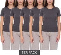 Pack de 5 camisetas ELEVATE Heros para mujer, algodón liso, 150 g/m², camiseta básica, camiseta interior, 3802998 gris oscuro Pack de 5 camisetas ELEVATE Heros para mujer, algodón liso, 150 g/m², camiseta básica, camiseta interior, 3802998 gris oscuro