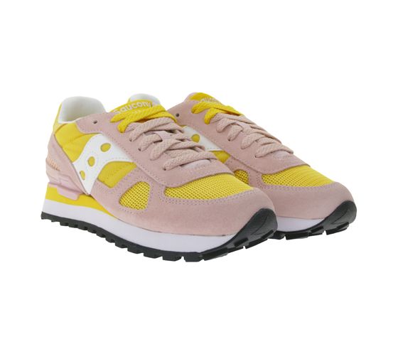 Saucony Shadow Original Sneakers da donna in stile retrò con intersuola in EVA, scarpe in vera pelle S1108-835 Rosa/Arancione