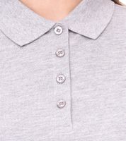 5-pack SANTINO Mika women's polo shirt made of organic cotton. Polo shirt with 4-button placket. Short-sleeved shirt, mottled gray, 210 g/m²